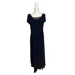 Patra Navy Formal Sleeveless A-line Floor Length Gown Size 14